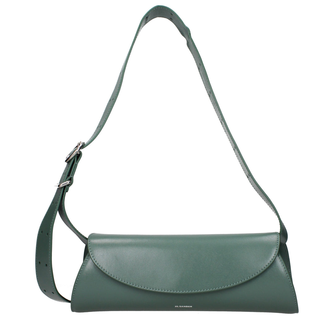Jil Sander Green Leather Crossbody Bag