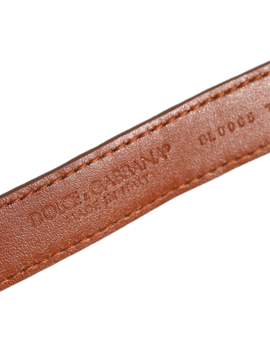 Dolce & Gabbana Brown Textured Leather Gold Buckle Belt Strap Bracelet