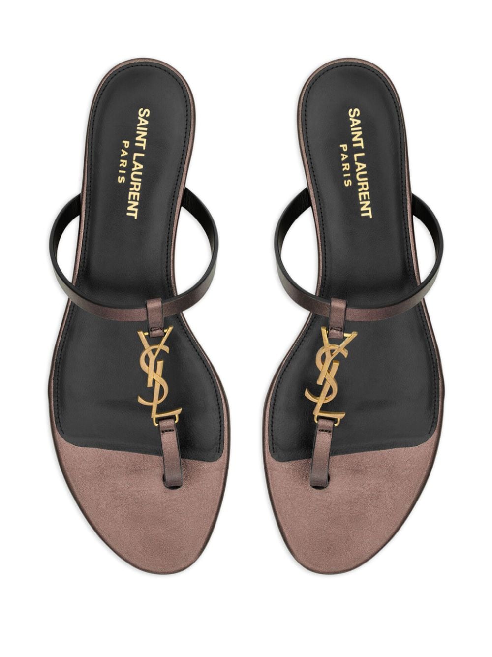Saint Laurent Cassandre leather thong sandals