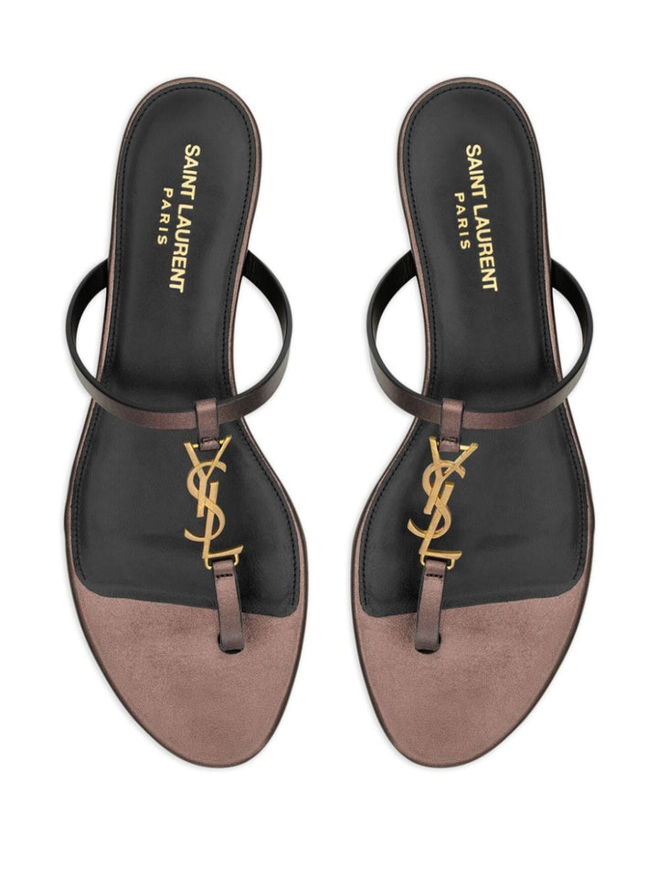 Saint Laurent Cassandre leather thong sandals