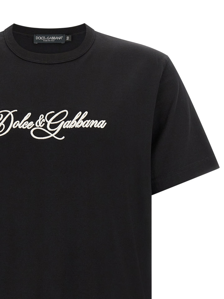 Dolce & Gabbana Black Cotton T-Shirt