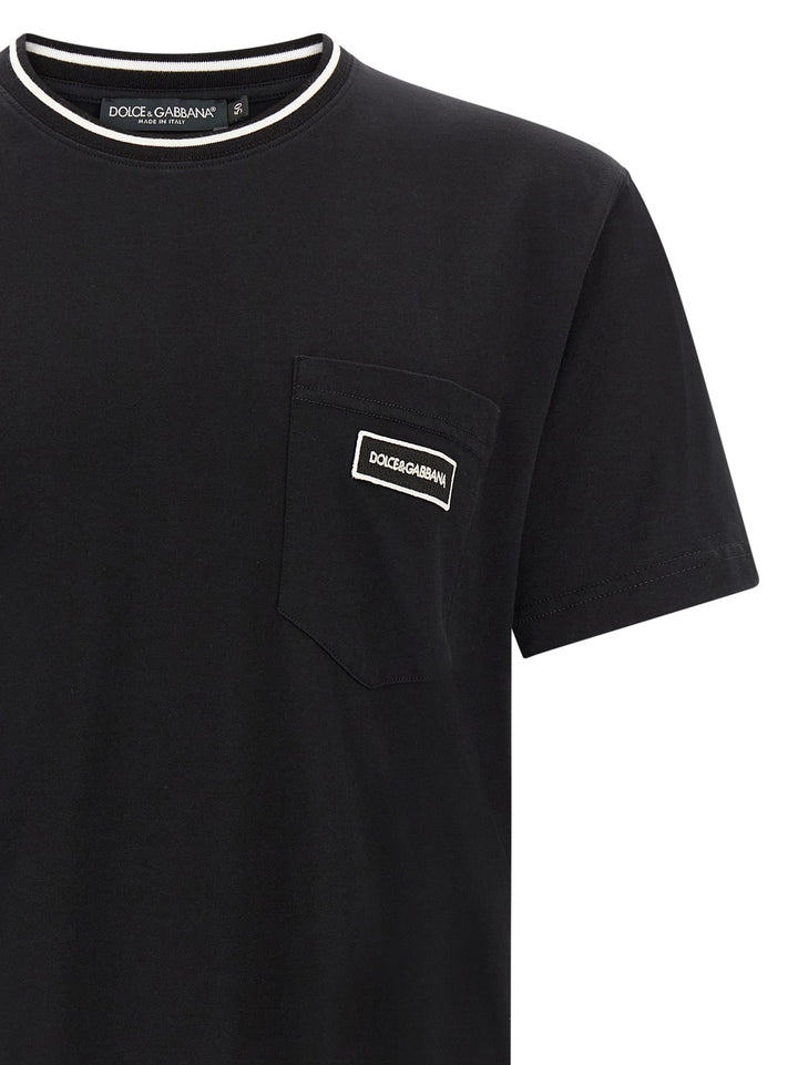 Dolce & Gabbana Black Cotton T-Shirt