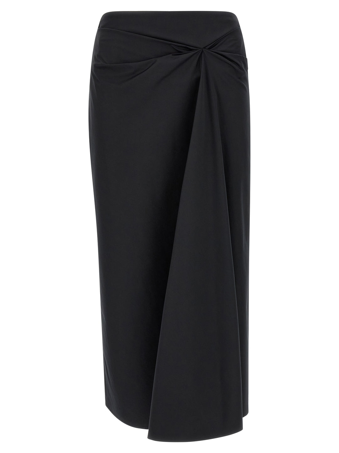 Max Mara Black Cotton Midi Skirt