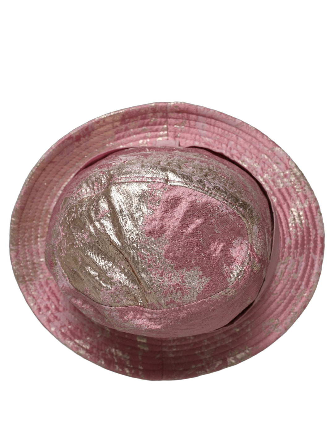 Dolce & Gabbana Pink Metallic Jacquard Pattern Bucket Capello Hat