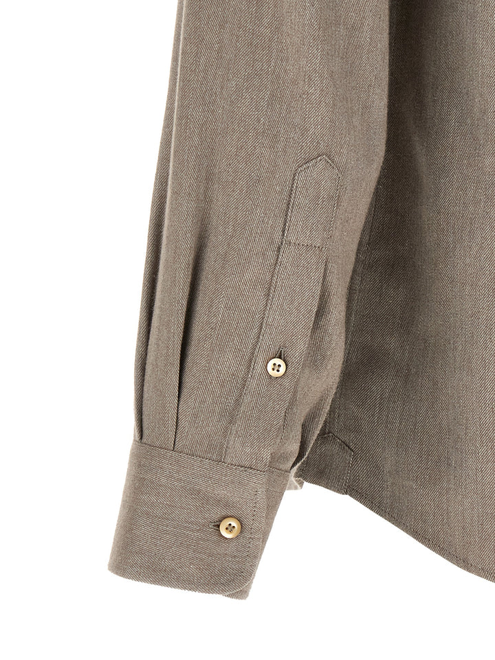 Brunello Cucinelli Gray Cotton Blouse