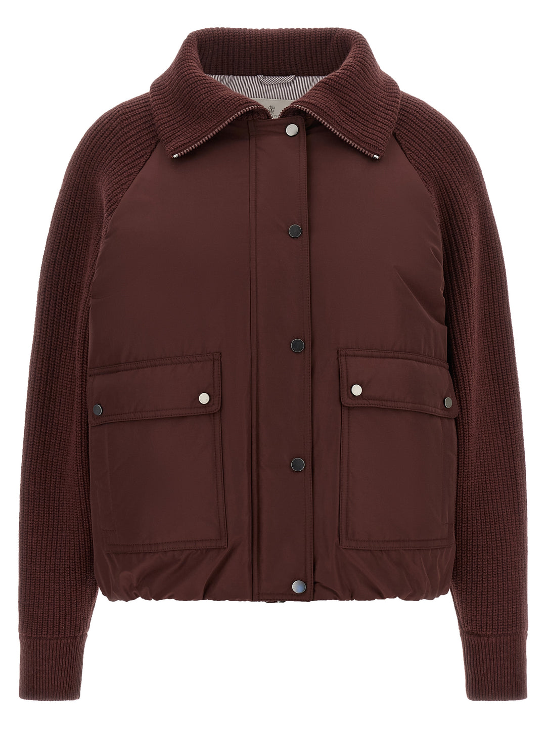 Brunello Cucinelli Bordeaux Cotton Bomber