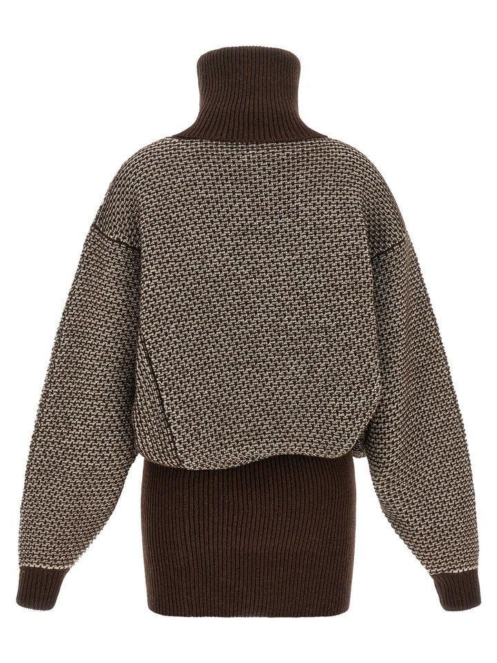 MM6 Maison Margiela Brown Wool Short Dress