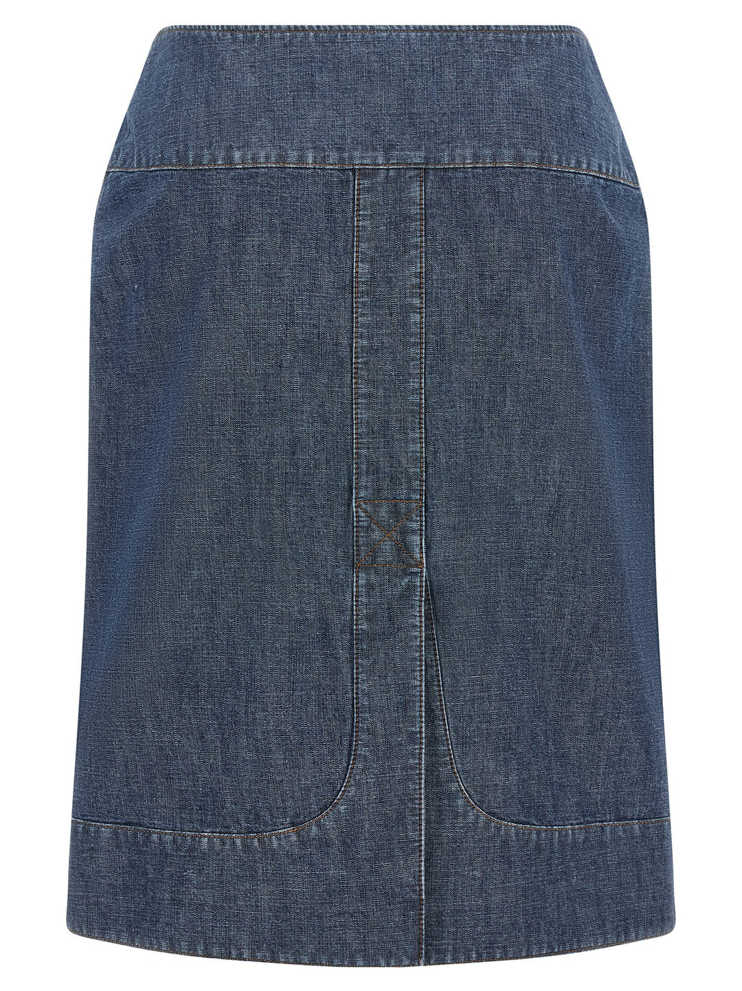 Fendi Blue Cotton Midi Skirt