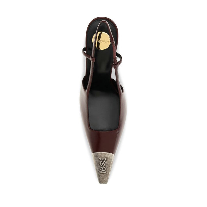 Saint Laurent Bordeaux Calf Leather Bos Taurus High Heel Pumps