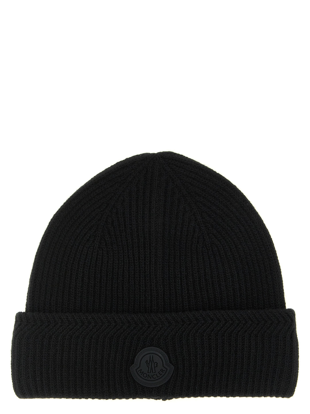 Moncler Black Virgin Wool Beanie