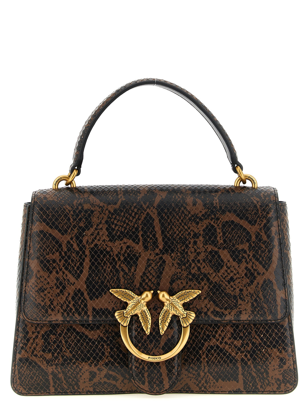 PINKO Brown Calfskin Handbag