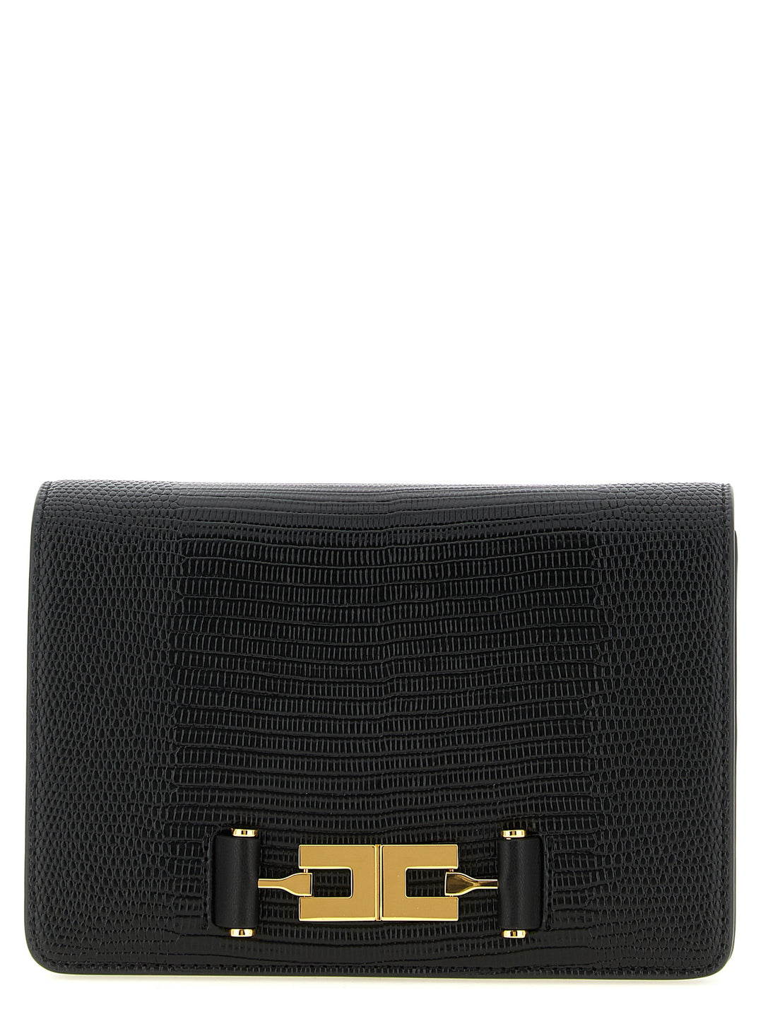 Elisabetta Franchi Black Polyester Clutch Bag