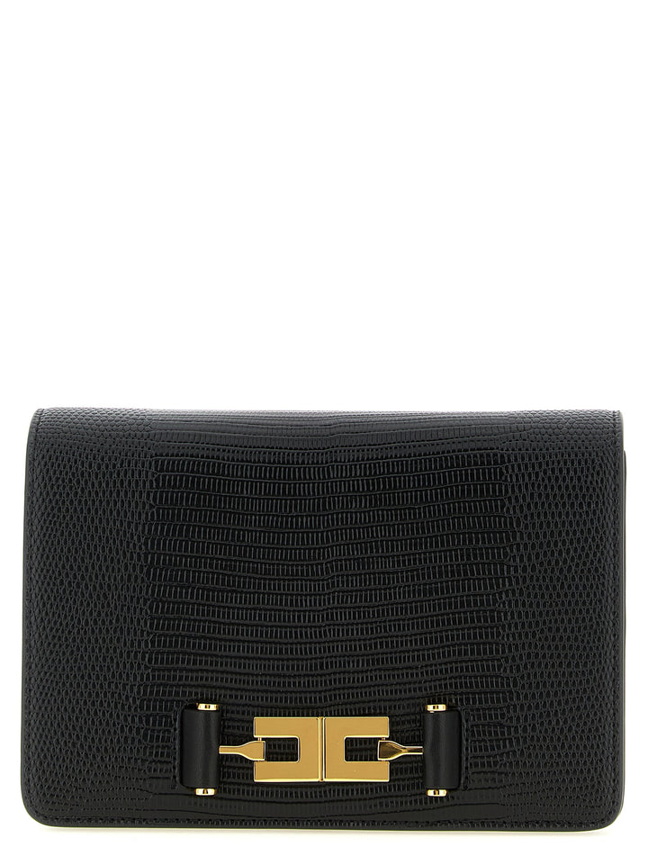 Elisabetta Franchi Black Polyester Clutch Bag