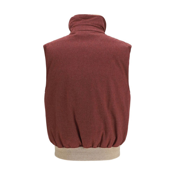 Brunello Cucinelli Bordeaux Wool Oves Aries Sleeveless Jacket