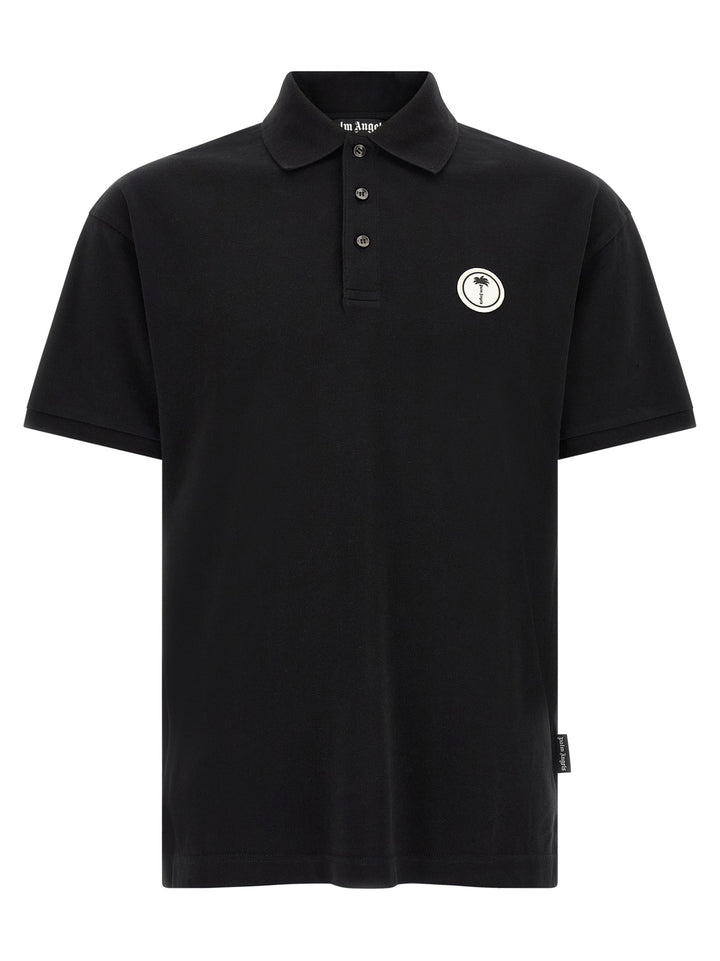 Palm Angels Black Cotton Polo Shirt