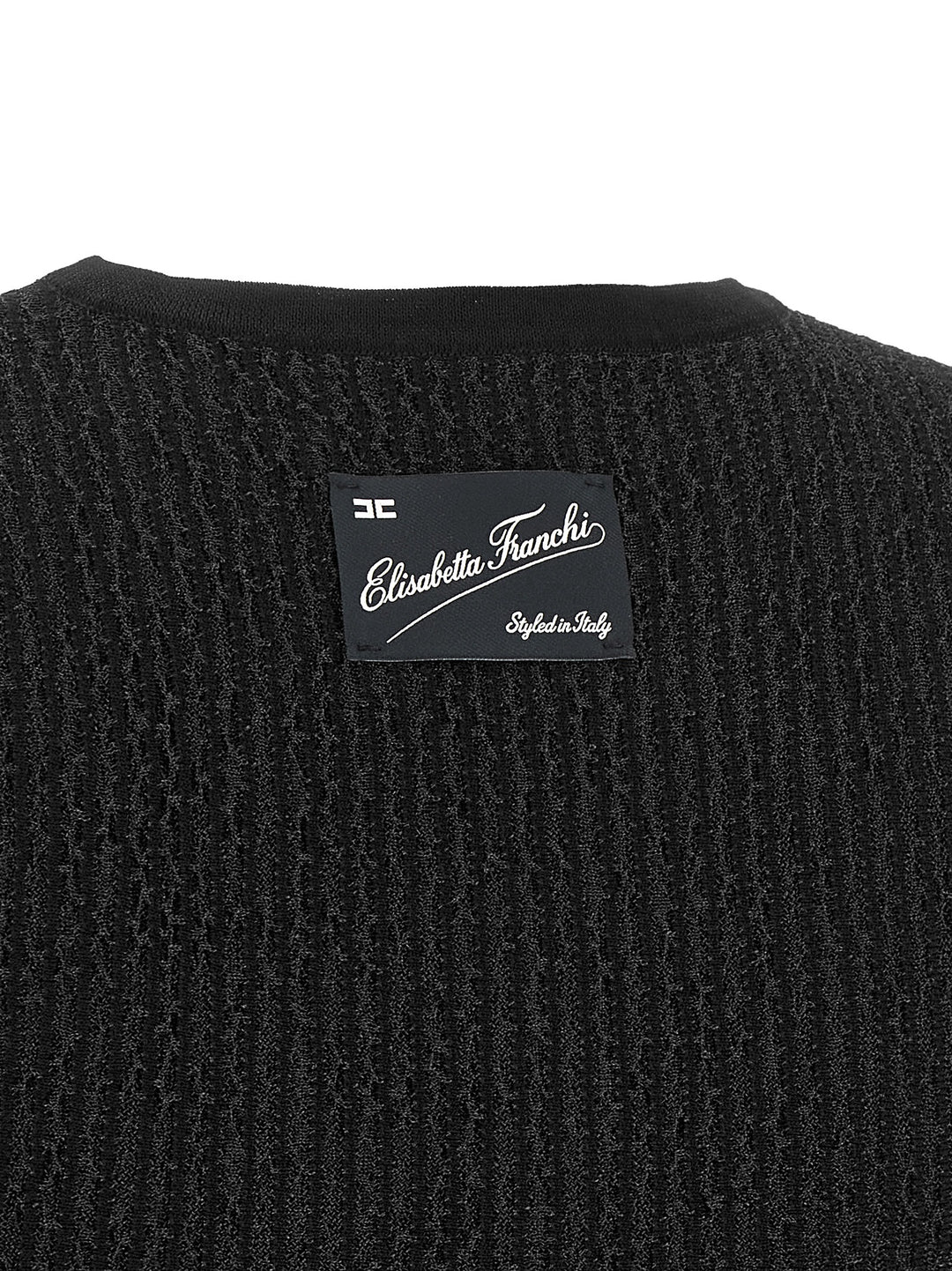 Elisabetta Franchi Black Viscose Sleeveles T-Shirt