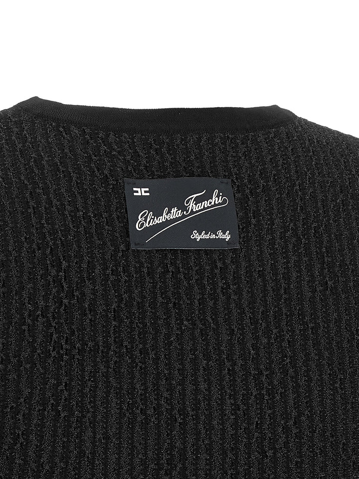 Elisabetta Franchi Black Viscose Sleeveles T-Shirt