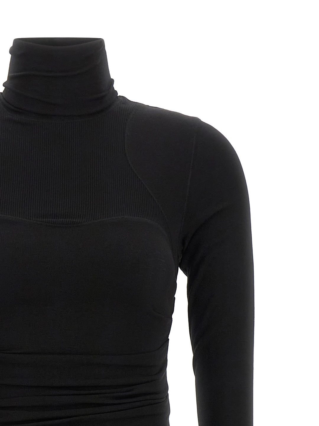Elisabetta Franchi Black Lycra Midi Dress
