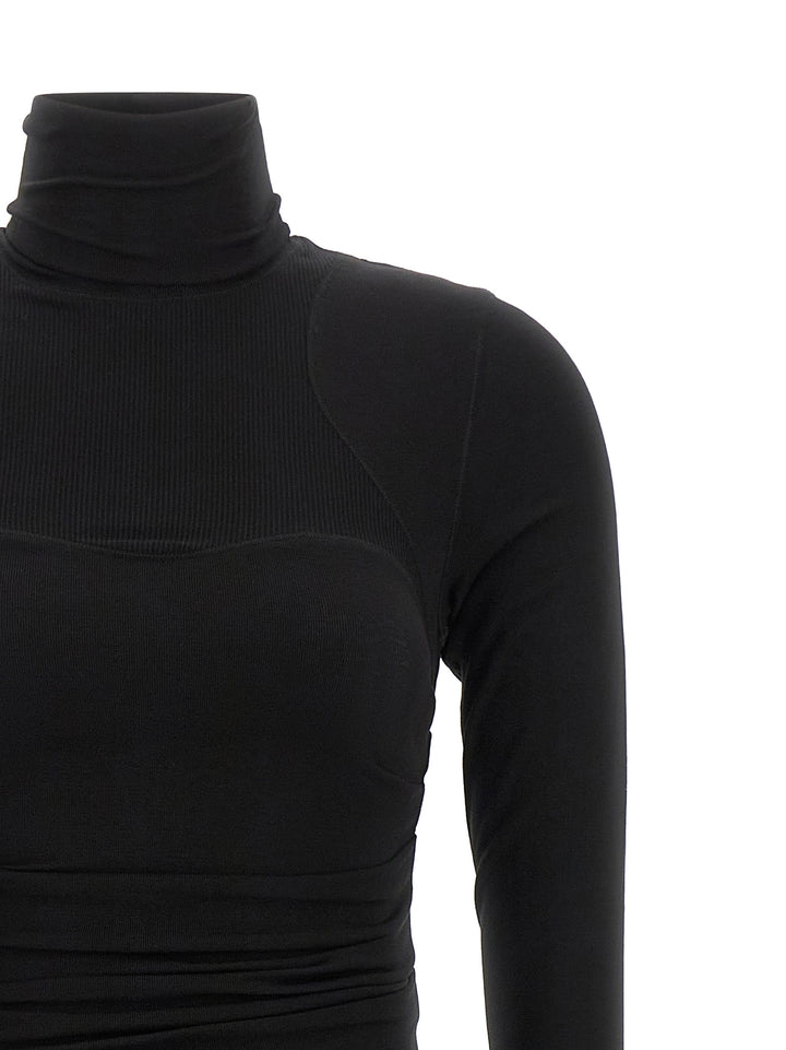Elisabetta Franchi Black Lycra Midi Dress