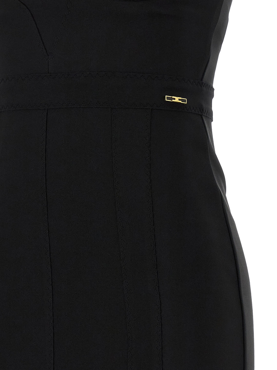 Elisabetta Franchi Black Polyamide Midi Dress