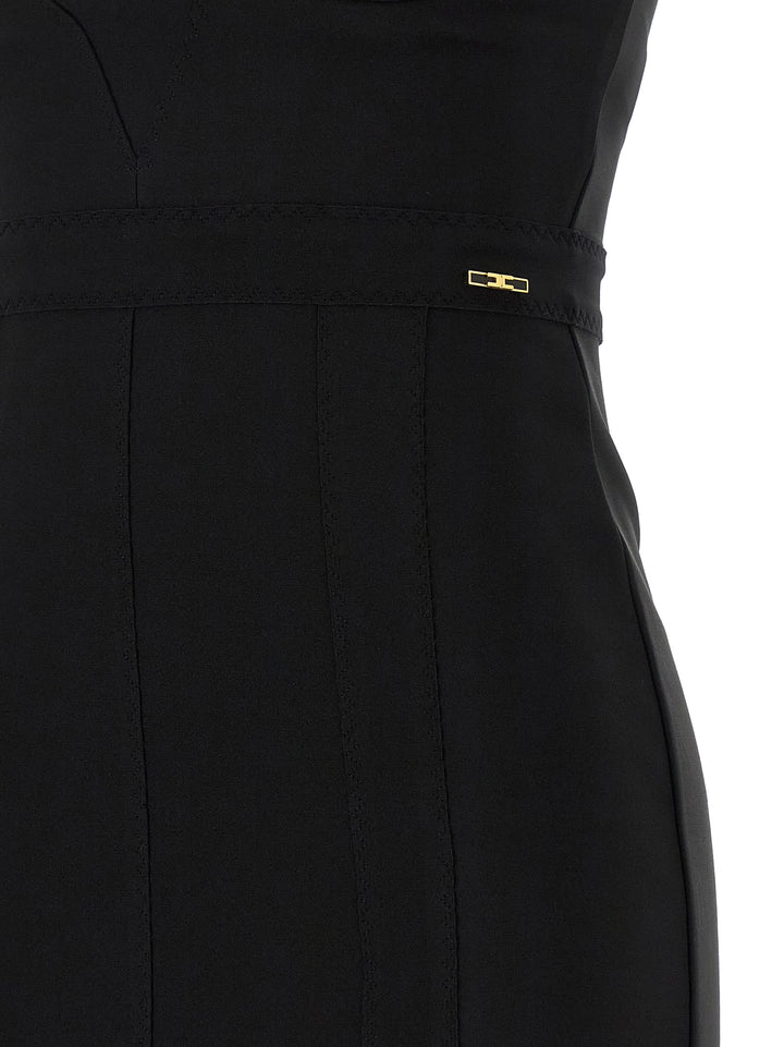 Elisabetta Franchi Black Polyamide Midi Dress