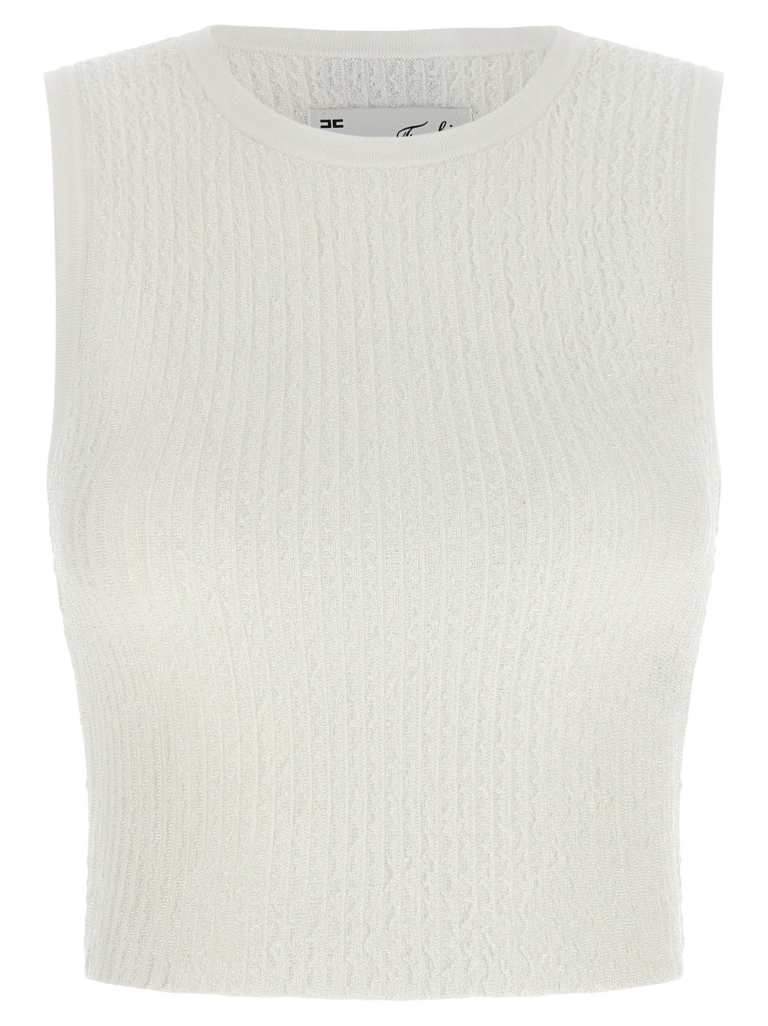 Elisabetta Franchi White Viscose Sleeveles T-Shirt