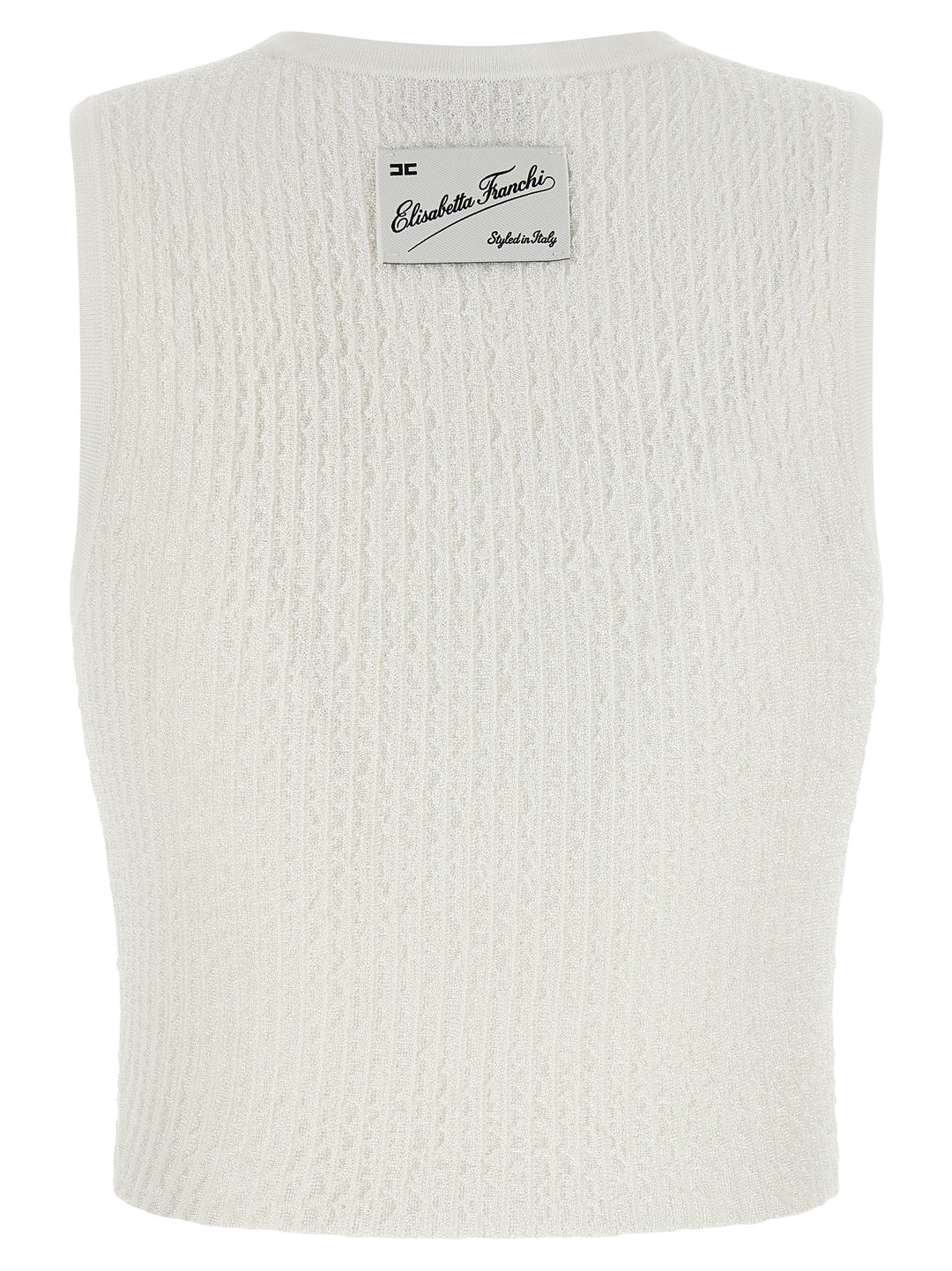 Elisabetta Franchi White Viscose Sleeveles T-Shirt