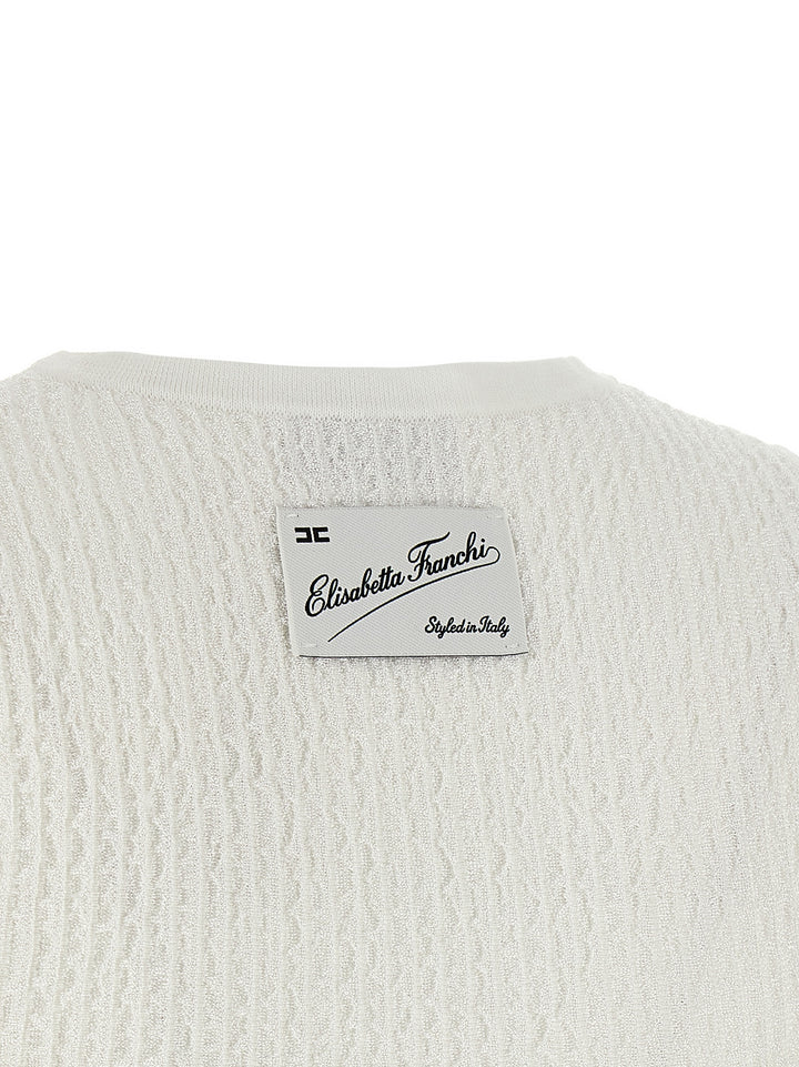 Elisabetta Franchi White Viscose Sleeveles T-Shirt
