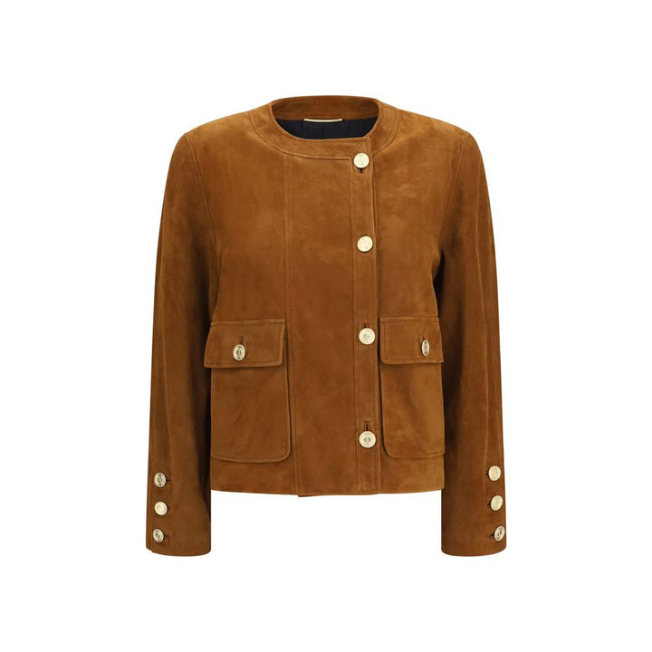 Saint Laurent Brown Lamb Ovis Aries Full-Length Jacket