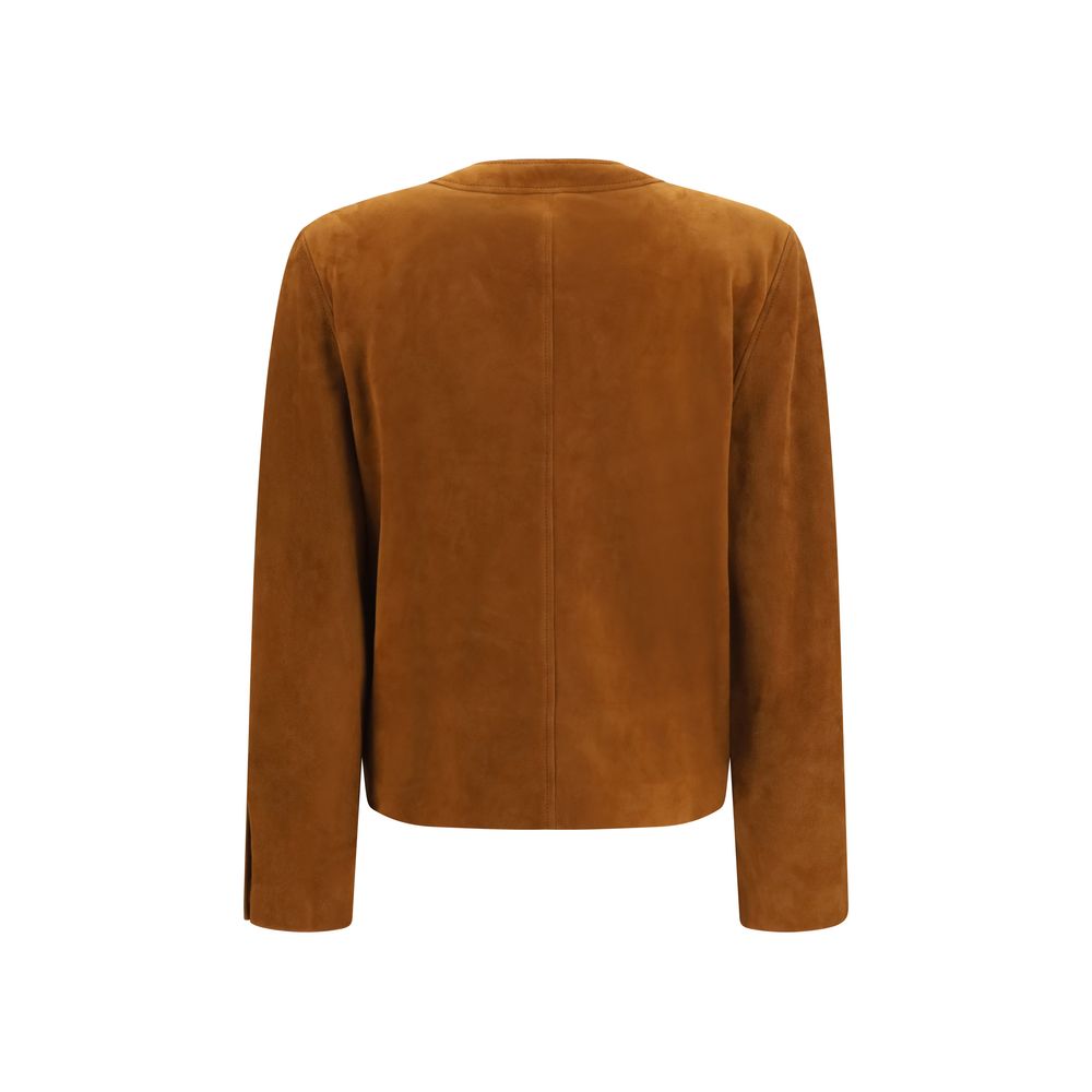 Saint Laurent Brown Lamb Ovis Aries Full-Length Jacket