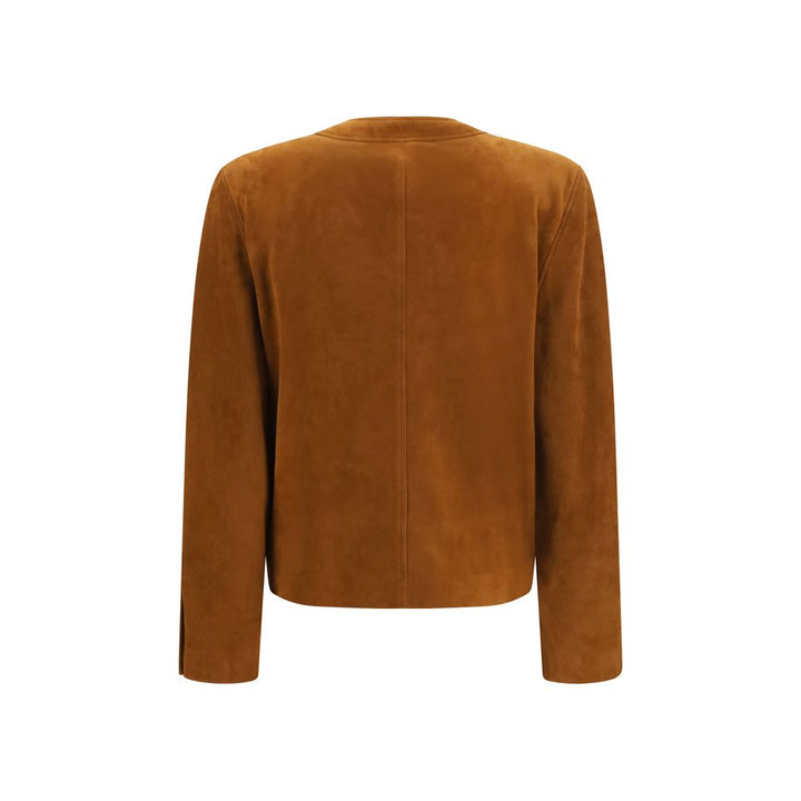 Saint Laurent Brown Lamb Ovis Aries Full-Length Jacket