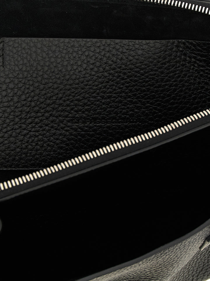 The Attico Black Bovine Leather Shoulder Bag