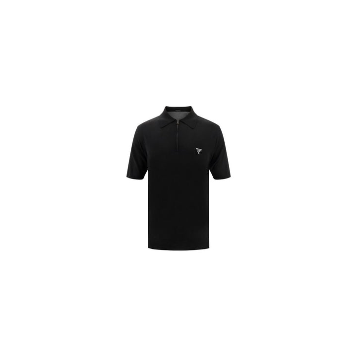Prada Black Wool Oves Aries Polo Shirt