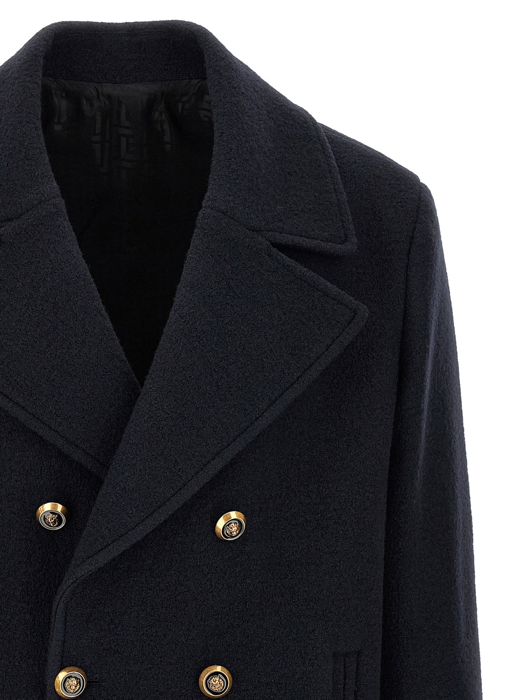 Balmain Blue Virgin Wool Coat