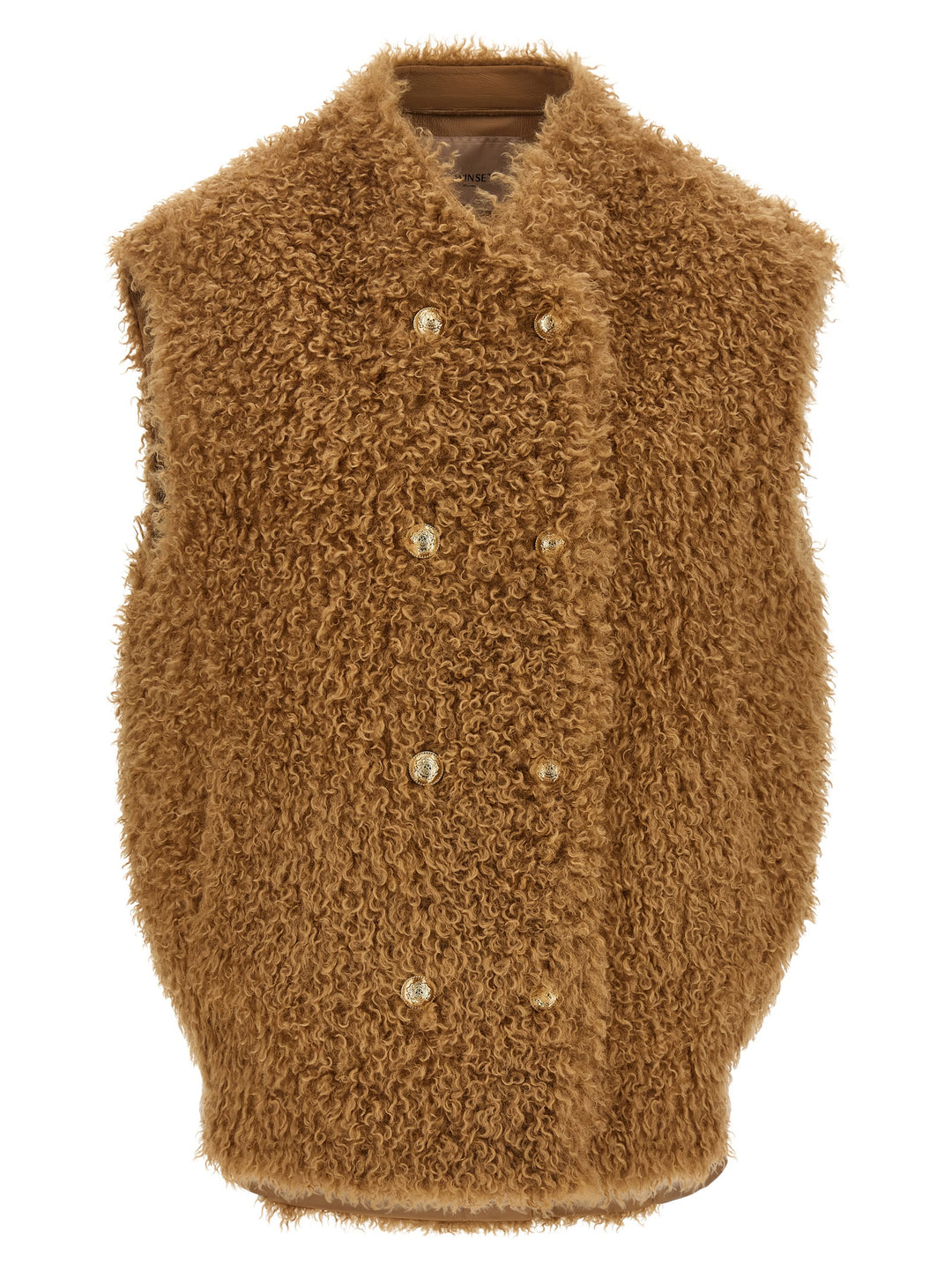 Twinset Brown Polyester Sleeveless Jacket