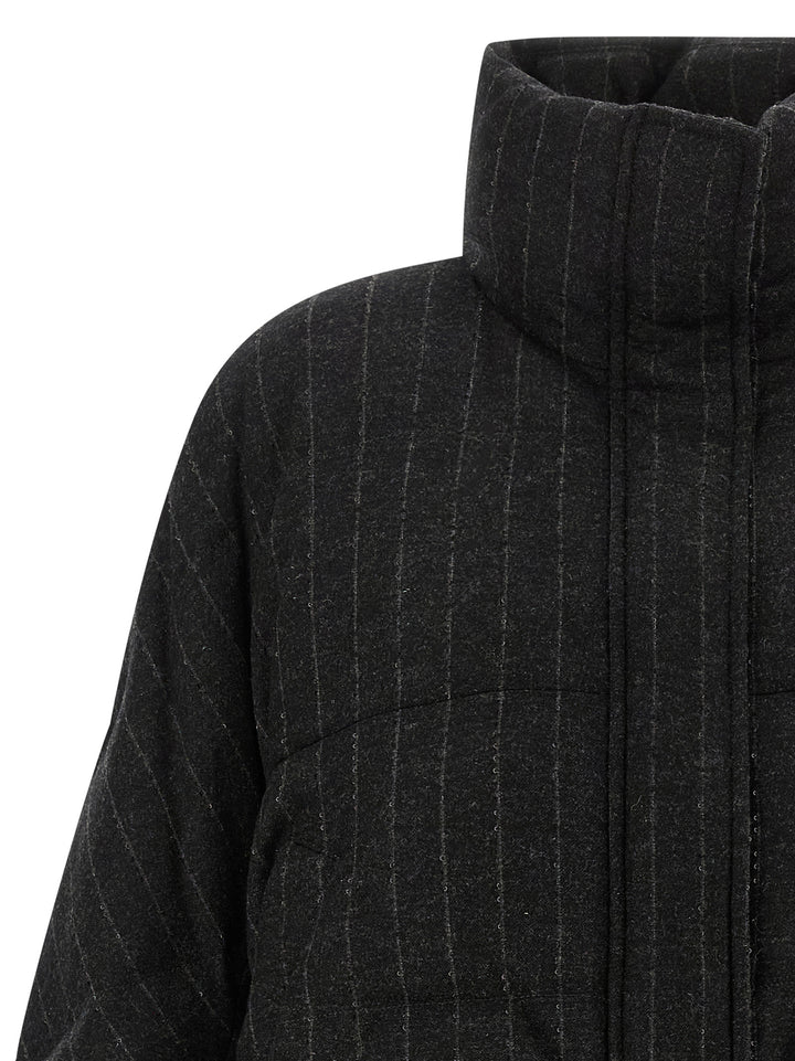 Brunello Cucinelli Gray Virgin Wool Full-Length Jacket