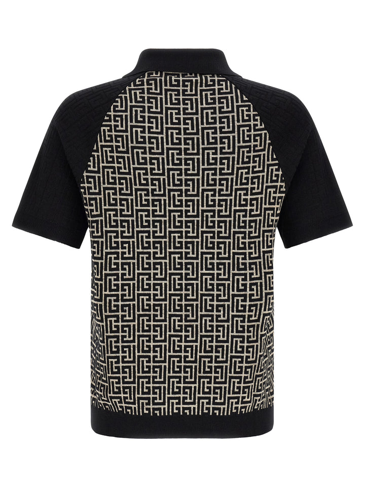 Balmain Bicolor Cotton Polo Shirt