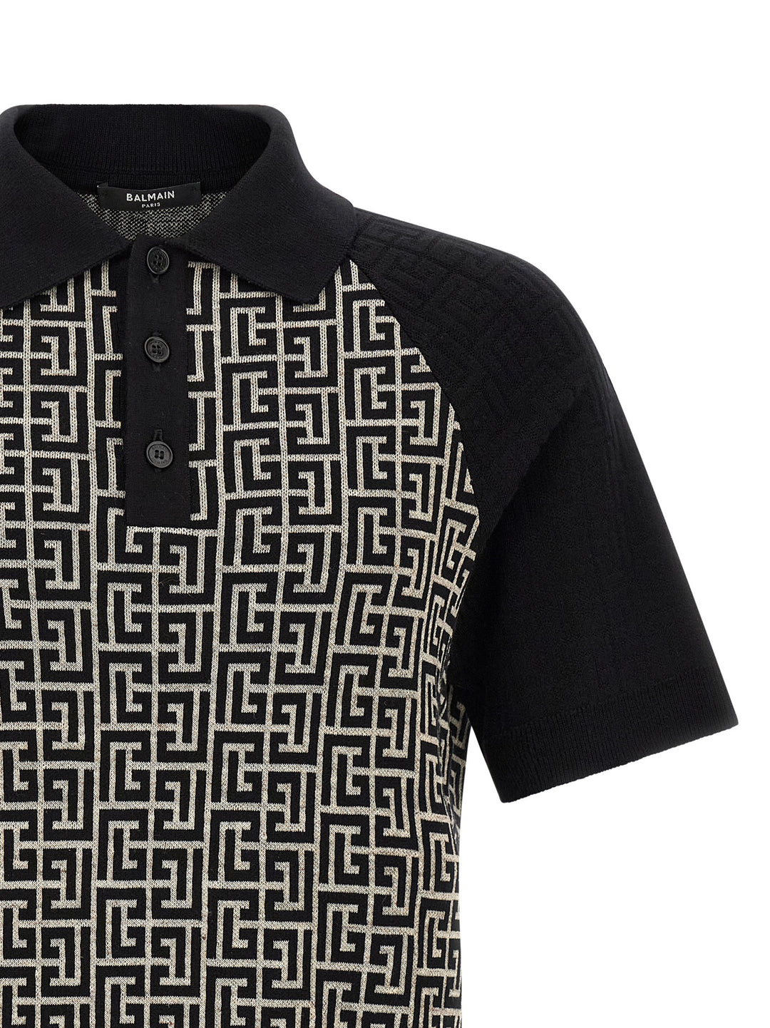 Balmain Bicolor Cotton Polo Shirt