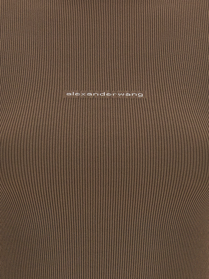 Alexander Wang Brown Polyamide T-Shirt
