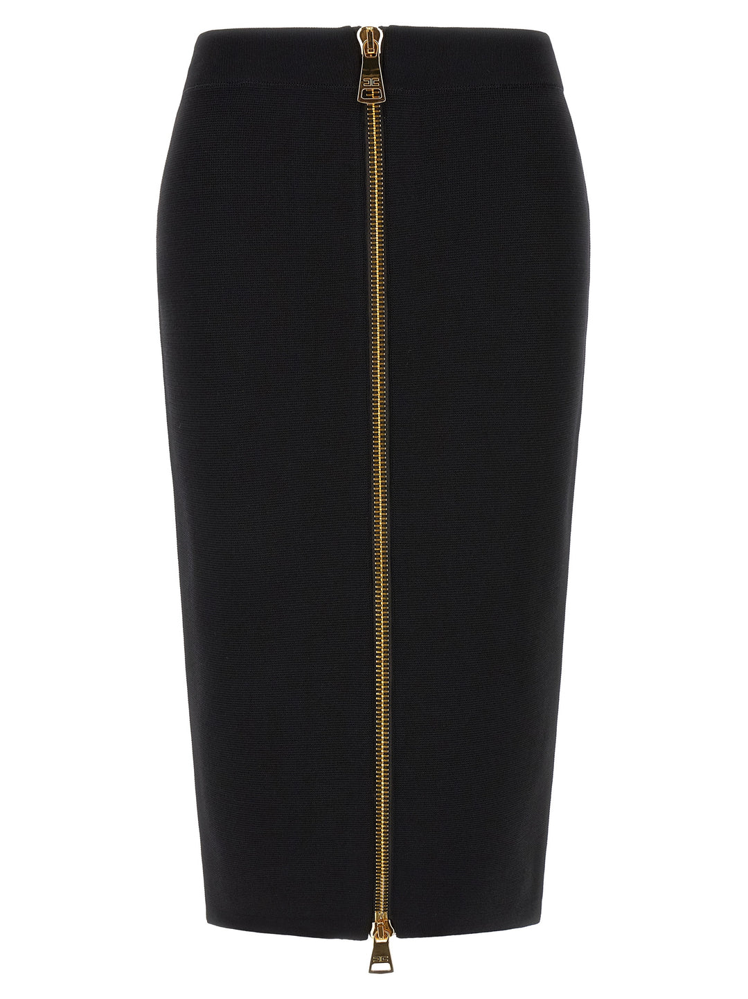 Elisabetta Franchi Black Viscose Midi Skirt