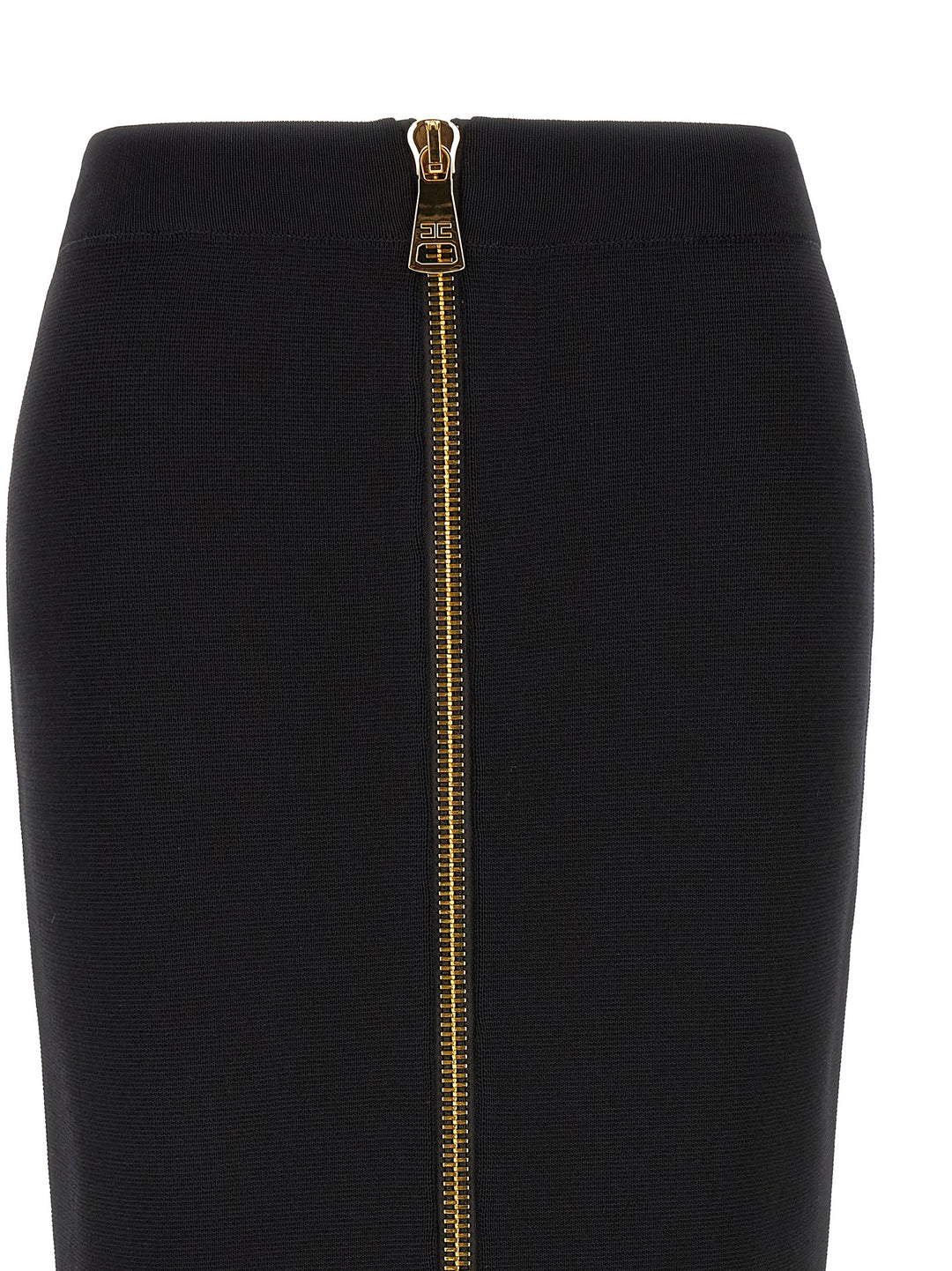 Elisabetta Franchi Black Viscose Midi Skirt