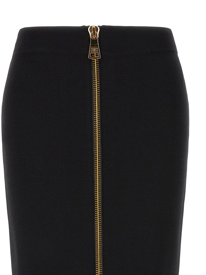 Elisabetta Franchi Black Viscose Midi Skirt