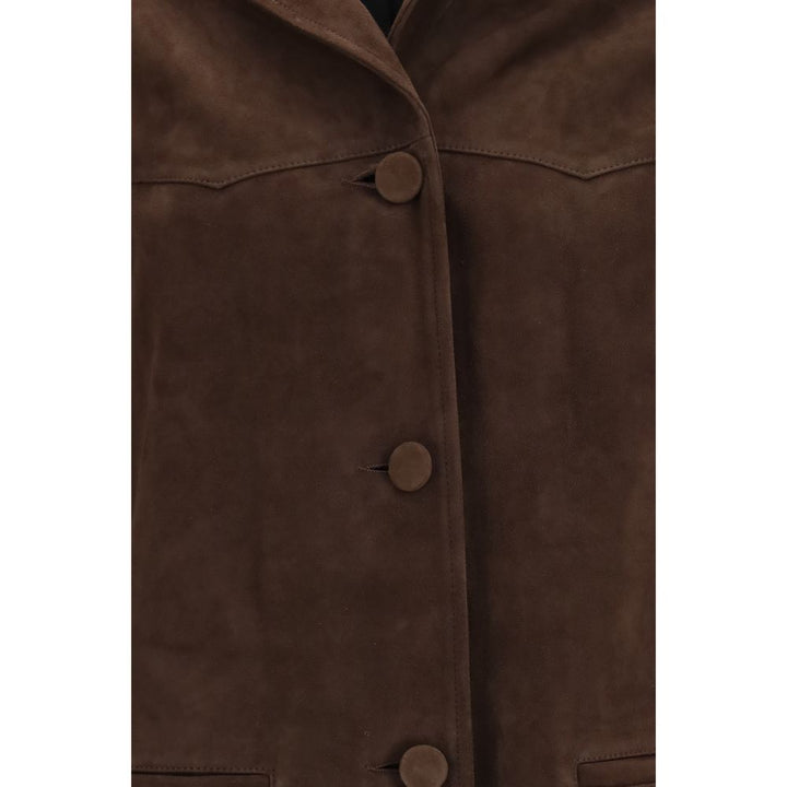 Tory Burch Brown Goatskin Leather Jacket