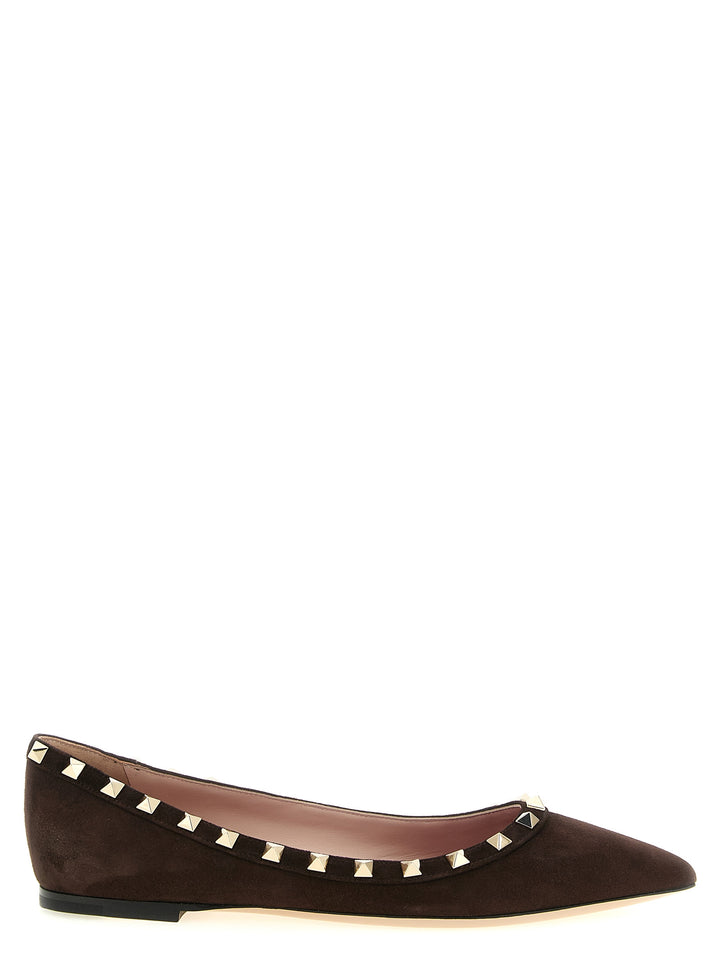 Valentino Garavani Brown Calfskin Ballet Flats