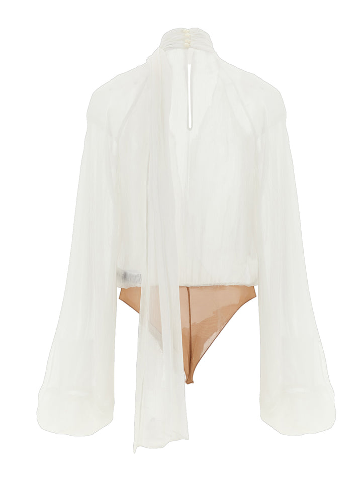 Elisabetta Franchi White Viscose Bodysuit