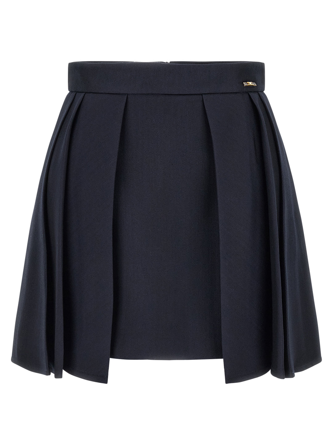 Elisabetta Franchi Blue Virgin Wool Long Skirt