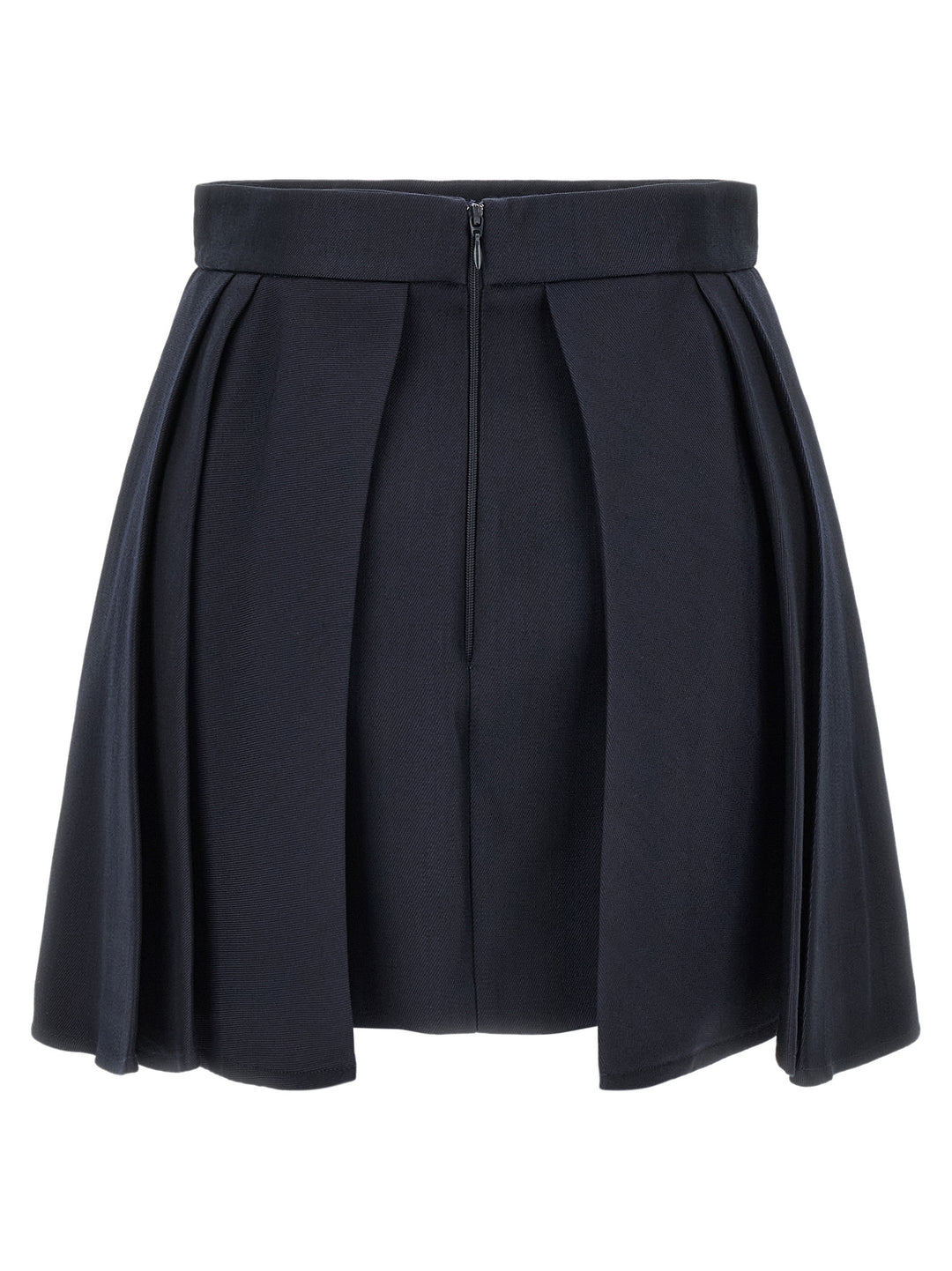 Elisabetta Franchi Blue Virgin Wool Long Skirt
