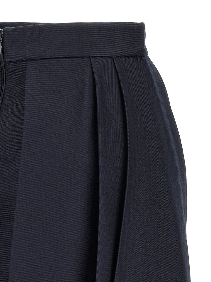 Elisabetta Franchi Blue Virgin Wool Long Skirt