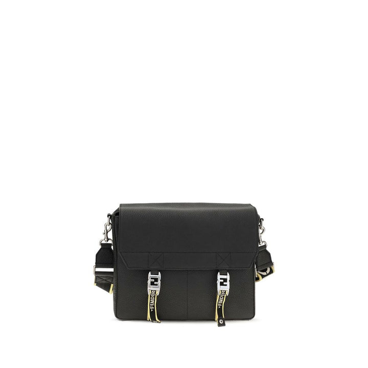 Fendi Black Calf Leather Bos Taurus Shoulder Bag