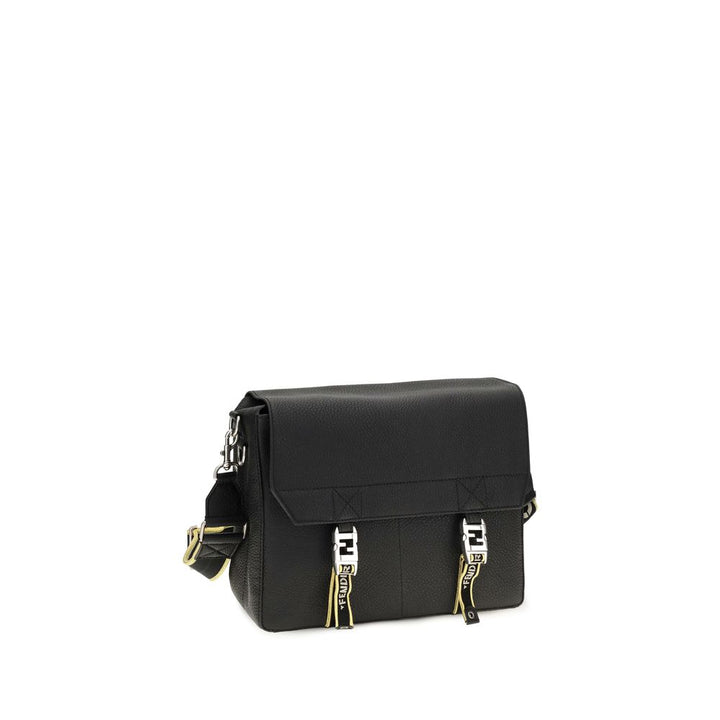 Fendi Black Calf Leather Bos Taurus Shoulder Bag